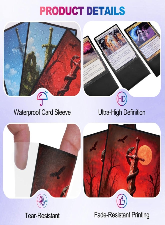 UAONO MTG Card Sleeves 100ct (Fear) Fantasy Art Card Sleeves Deck Protector, Clear Front & Matte Textured Back Sleeves for Magic The Gathering TCG - Image 4